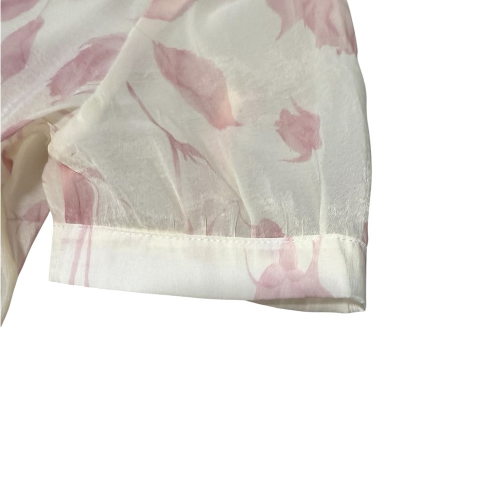 🌸 Alice Blue Sheer Floral Blouse 🌸 - Picture 4 of 5